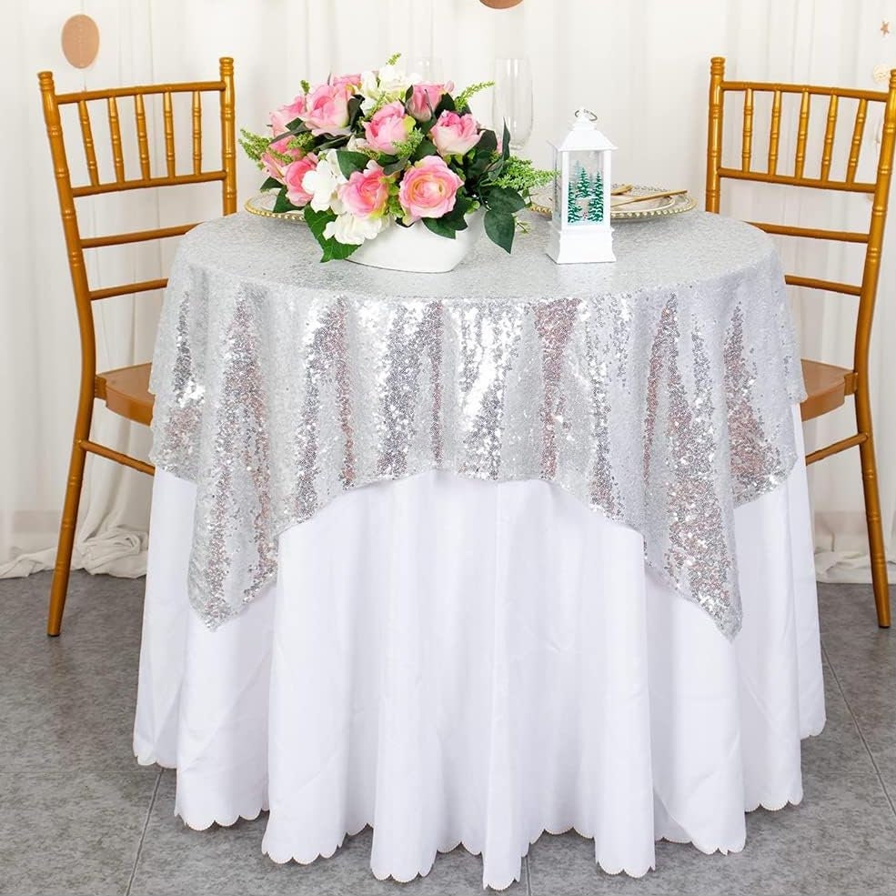 SEQUIN - Sequin Tablecloth - Sequin Overlay Glitter Table Cover Dinning Table Linen for Party Event Decoration Birthday. 13 Colors Available