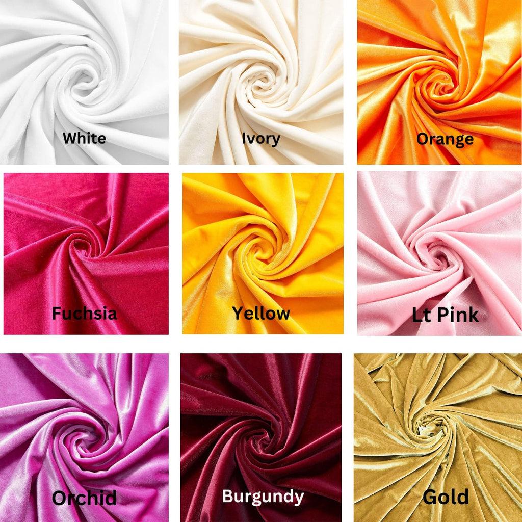 Stretch Velvet Fabric 60'' Wide by The Yard for Sewing Apparel Costumes Craft