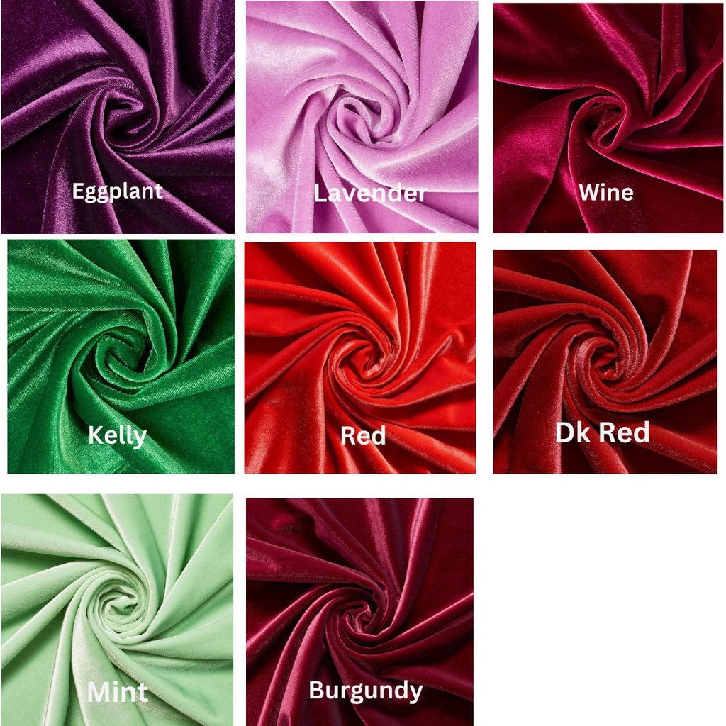 Stretch Velvet Fabric 60'' Wide by The Yard for Sewing Apparel Costumes Craft