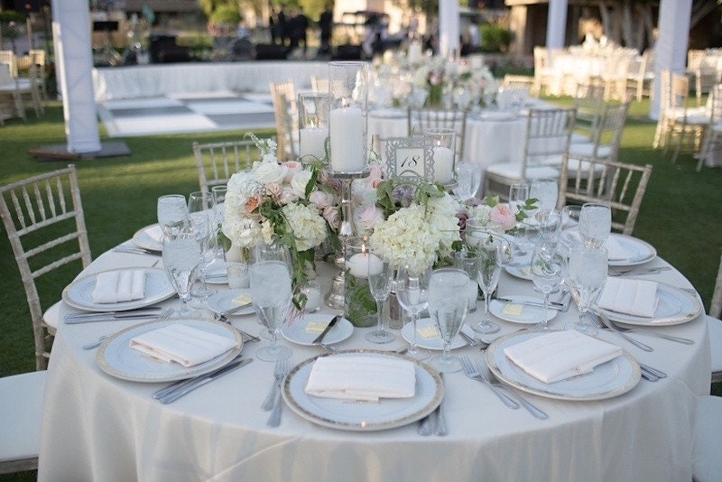 HUNTER - Polyester Poplin Washable Round Tablecloth, Stain Wrinkle Resistant Table Cover 120", Fabric Table Cloth Dinning, Kitchen, Party