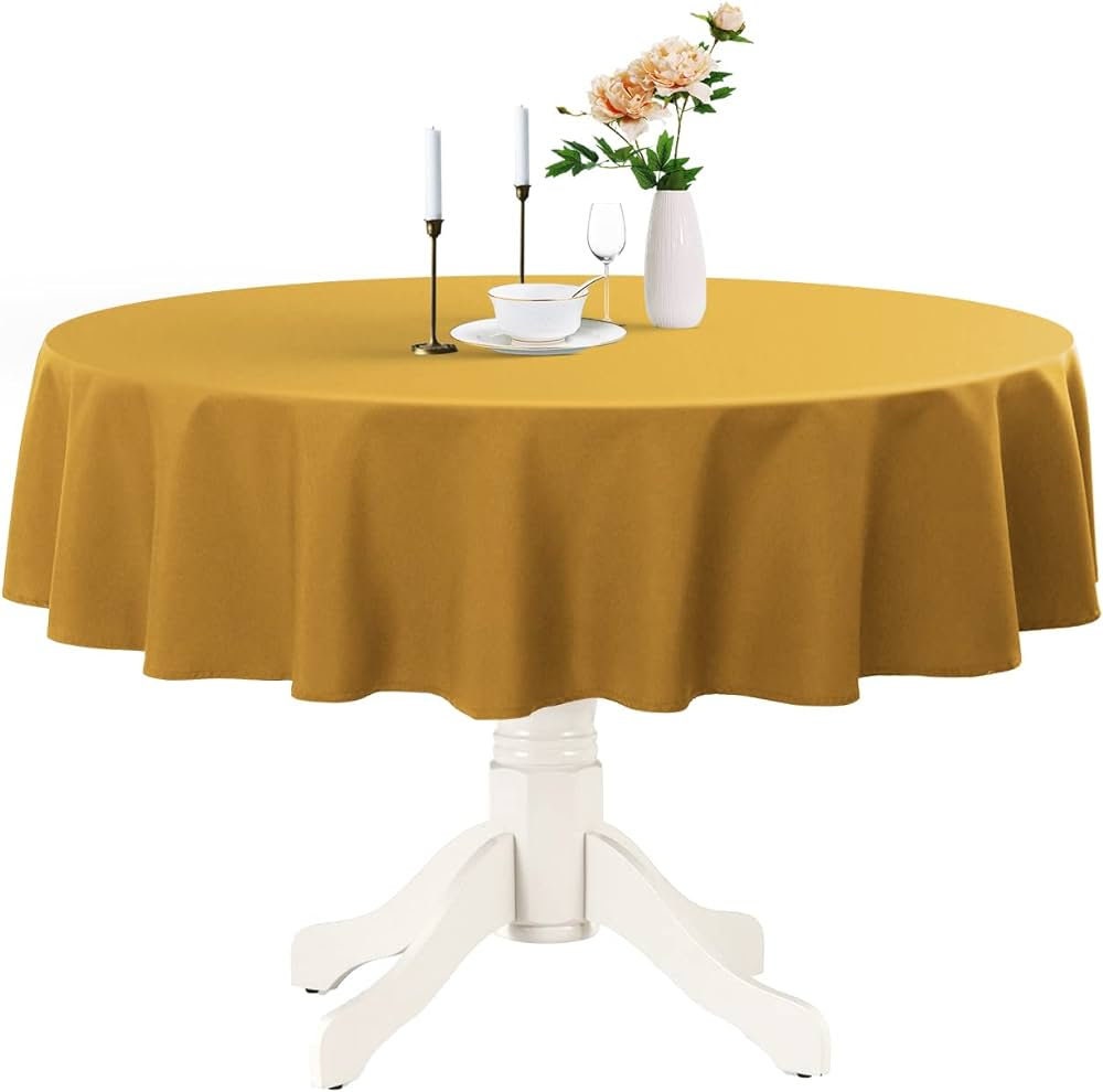 MAGENTA - Polyester Poplin Washable Round Tablecloth, Wrinkle Resistant Table Cover Fabric Table Cloth for Dinning, Kitchen, Party, Holiday