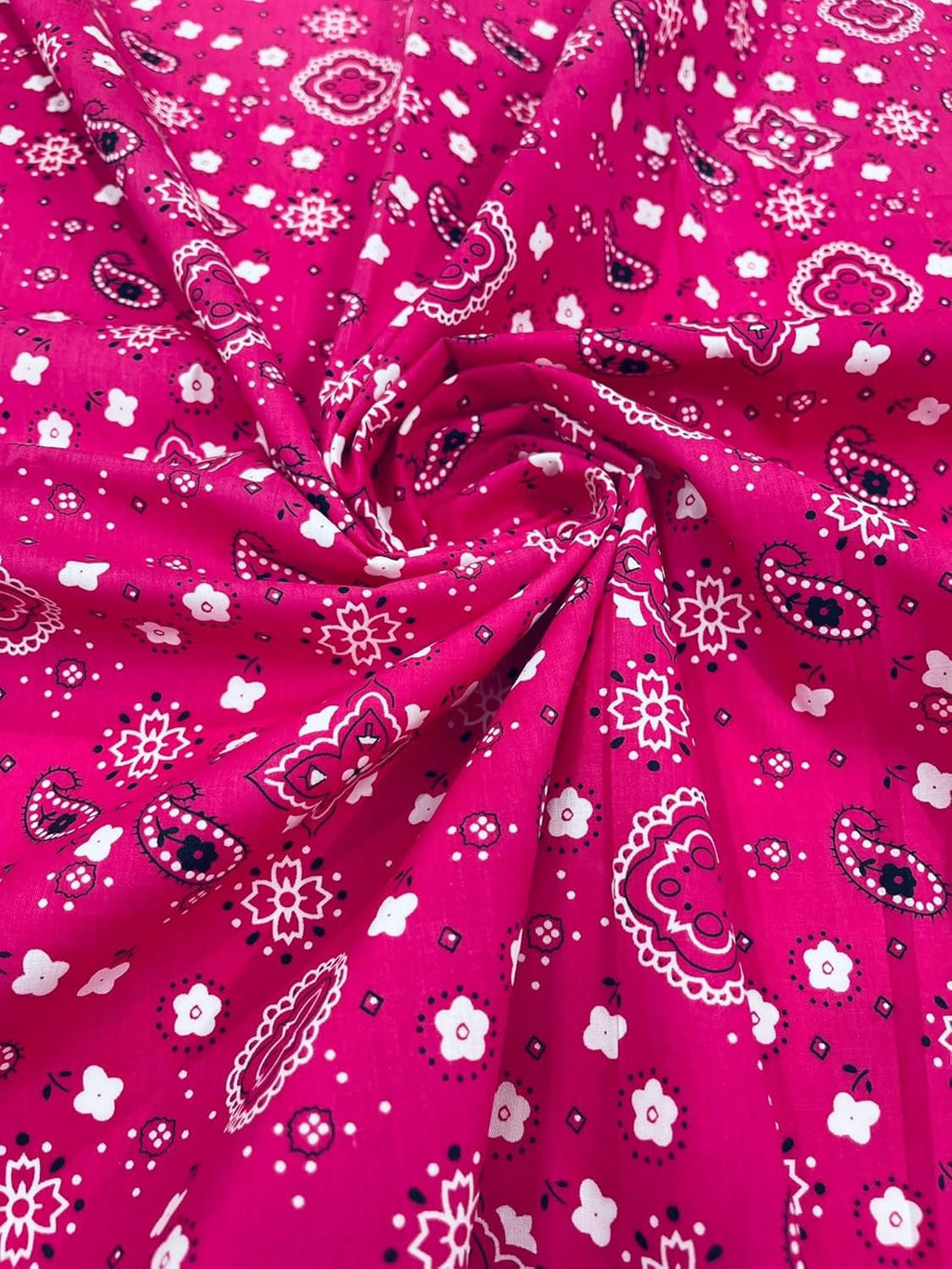 BANDANA - Print Poly Cotton Fabric 60" Wide by The Yard. Choose Color Below