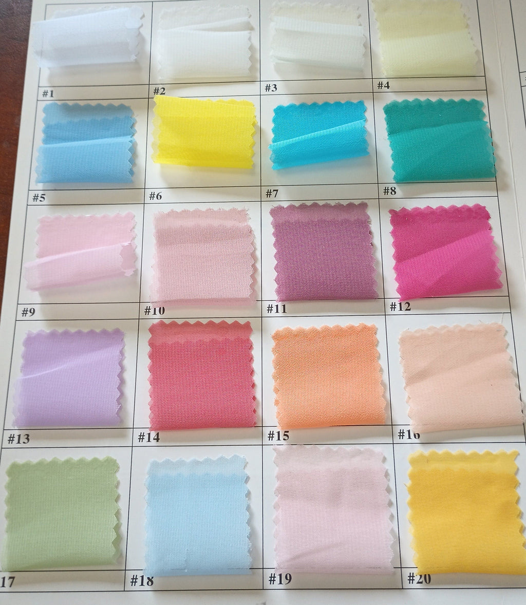 CHIFFON FABRIC - Polyester Soft Light Weight, Sheer, See Through Chiffon Fabric Sold By The Yard.