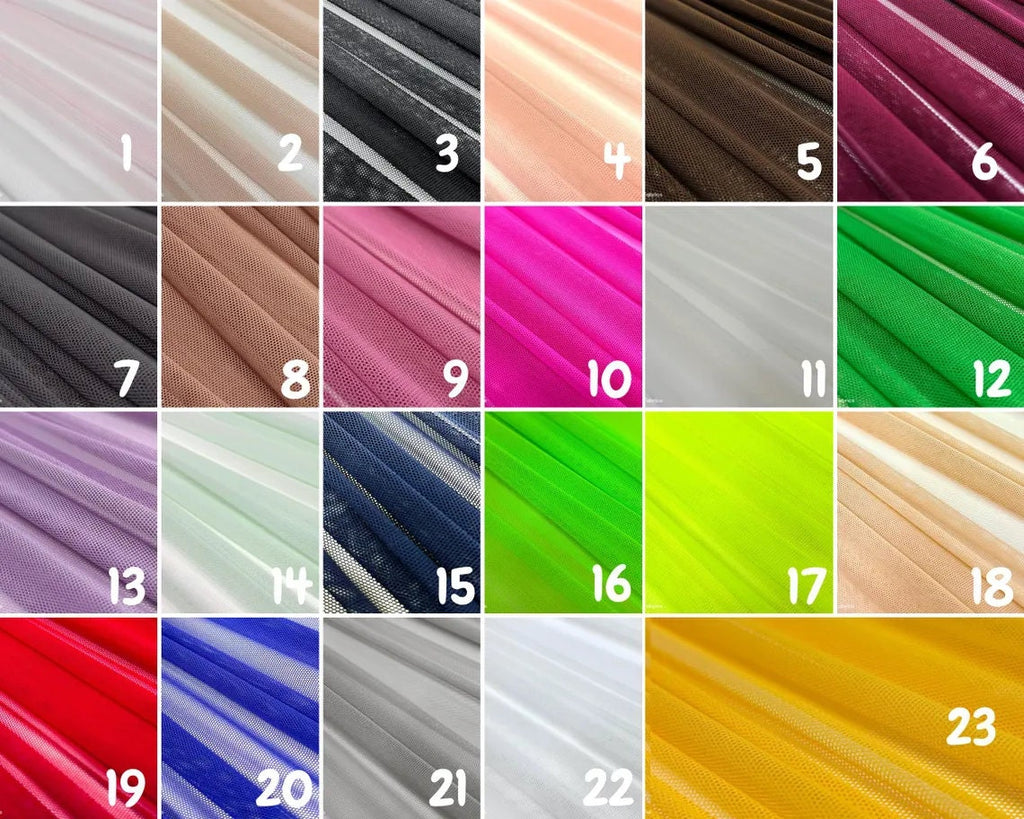 Power Mesh Fabric  - Nylon Lycra Spandex 4 Way Stretch Fabric 58"/60" By Yard. Choose Color Below