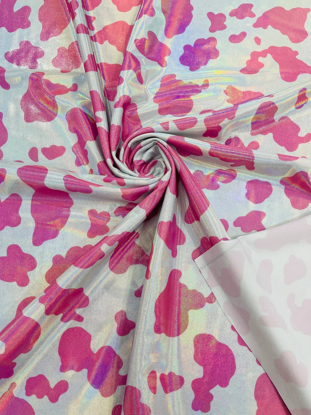 COW PRINT - HOLOGRAPHIC - Nylon Spandex 4 Way Stretch By Yard. Choose Color Below