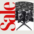 SILVER - Taffeta Flocking Damask Table Rounds for Wedding, Bridal Shower/Baby Shower, Dinner, Special Events/Home Decor.