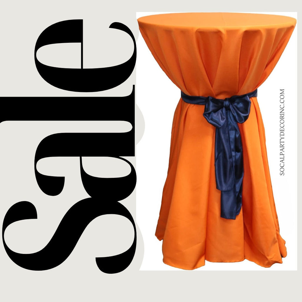 ORANGE - Polyester Poplin Washable Round Tablecloth, Stain Wrinkle Resistant Table Cover 120", Fabric Table Cloth Dinning, Kitchen, Party