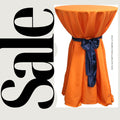 ORANGE - Polyester Poplin Washable Round Tablecloth, Stain Wrinkle Resistant Table Cover 120", Fabric Table Cloth Dinning, Kitchen, Party