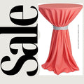 CORAL - Polyester Poplin Washable Round Tablecloth, Stain Wrinkle Resistant Table Cover 120", Fabric Table Cloth Dinning, Kitchen, Party