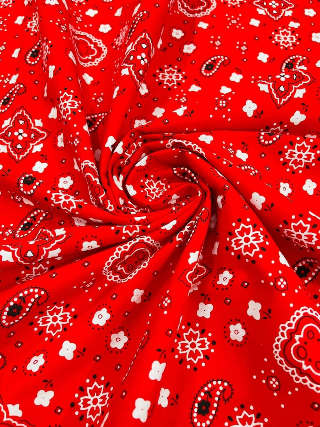 BANDANA - Print Poly Cotton Fabric 60" Wide by The Yard. Choose Color Below