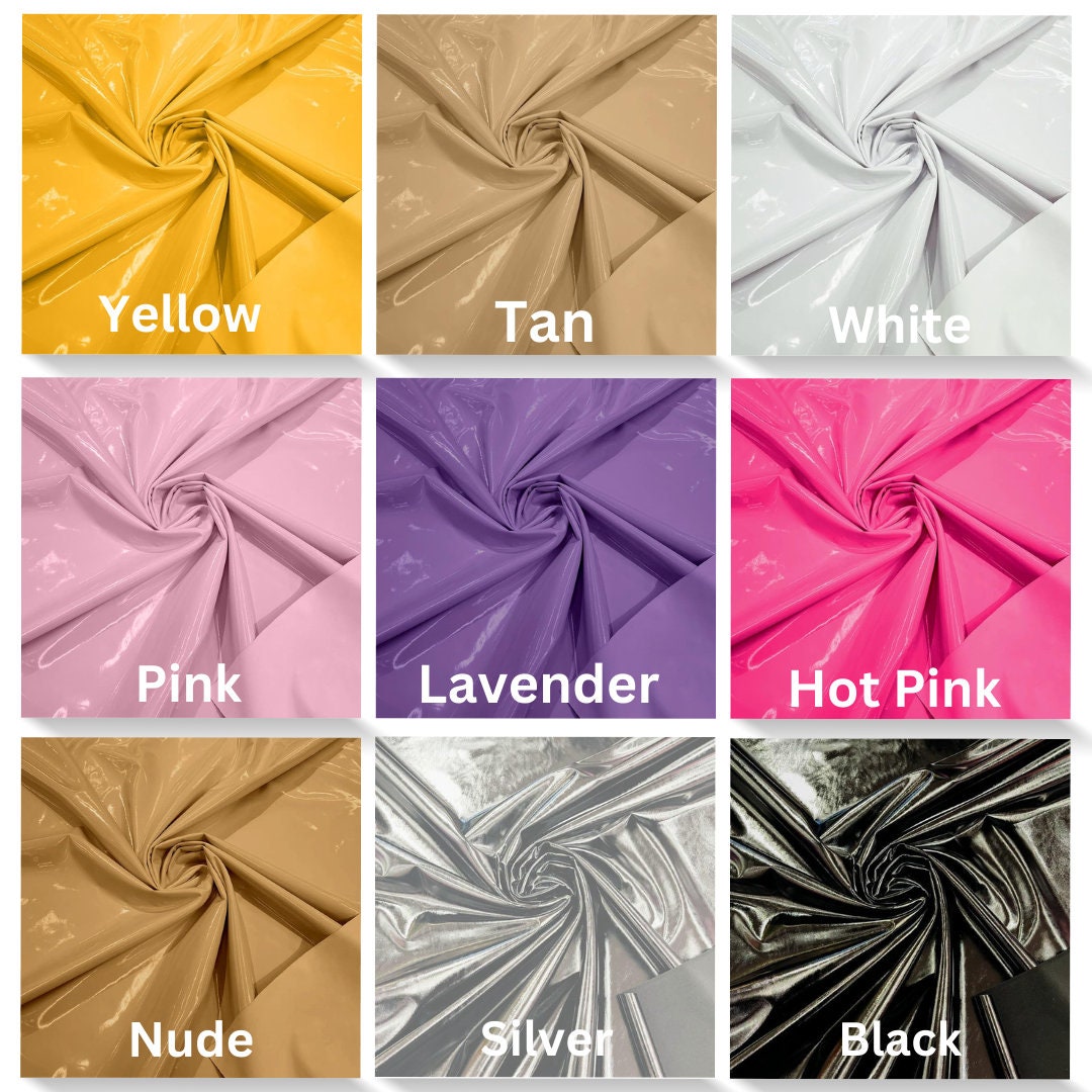 SPANDEX - Shiny Vinyl Fabric (Latex Stretch) - Sold by The Yard. Choose Color Below