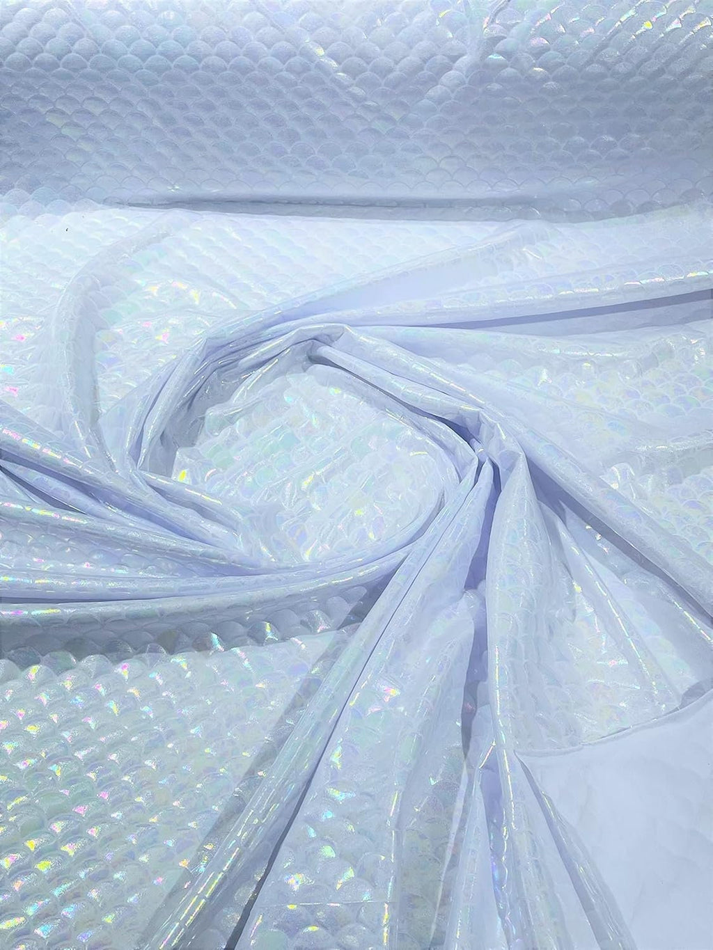 Hologram Mermaid Fish Scales 2 Way Stretch Spandex Fabric by The Yard . Choose Color Below