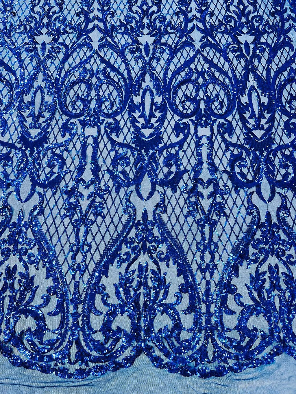 TOP FASHION - Shiny Sequin Design 4 Way Stretch Mesh Fabric. Sold By The Yard. Choose Color Below