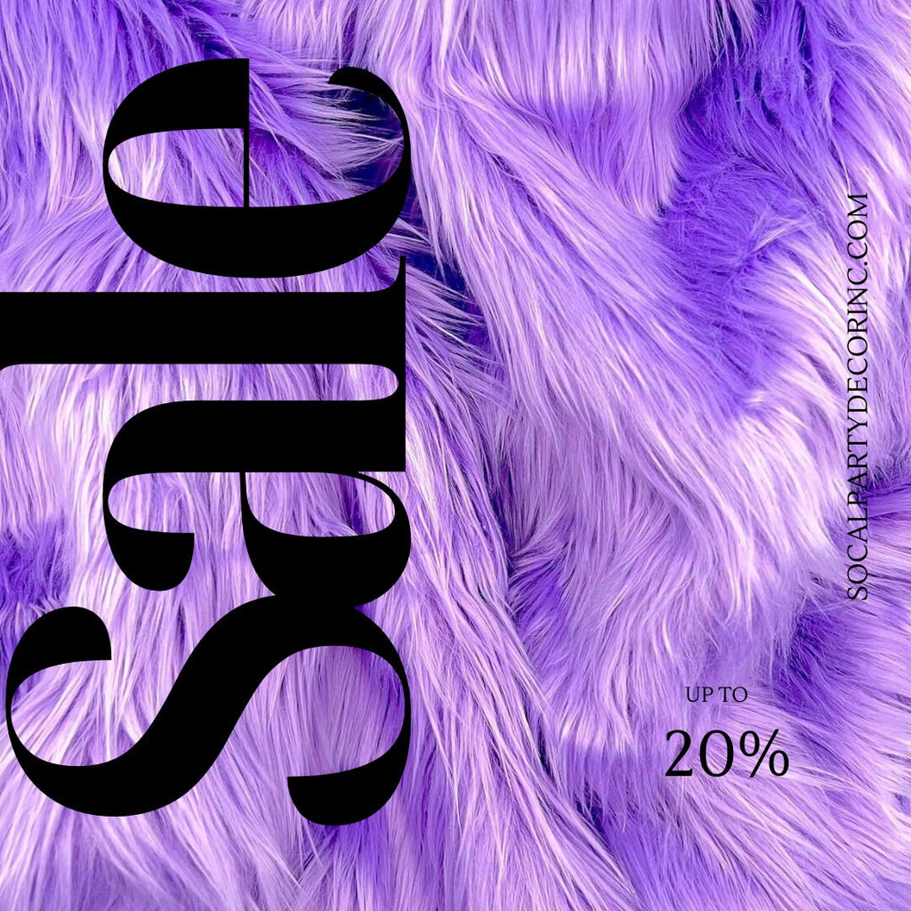 LAVENDER - Shaggy Long Pile Faux Fur Fabric By The Yard | Faux Fur | High Quality Ultra Soft Fur Fabric By Yard.