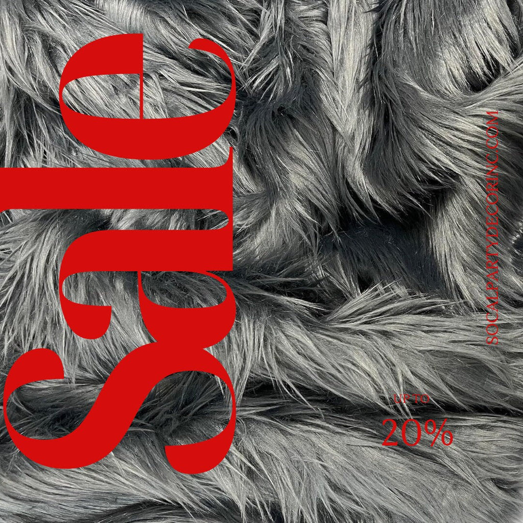 GRAY - Shaggy Long Pile Faux Fur Fabric By The Yard | Faux Fur | High Quality Ultra Soft Fur Fabric By Yard.