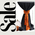 BLACK - Polyester Poplin Washable Round Tablecloth, Stain Wrinkle Resistant Table Cover 120", Fabric Table Cloth Dinning, Kitchen, Party