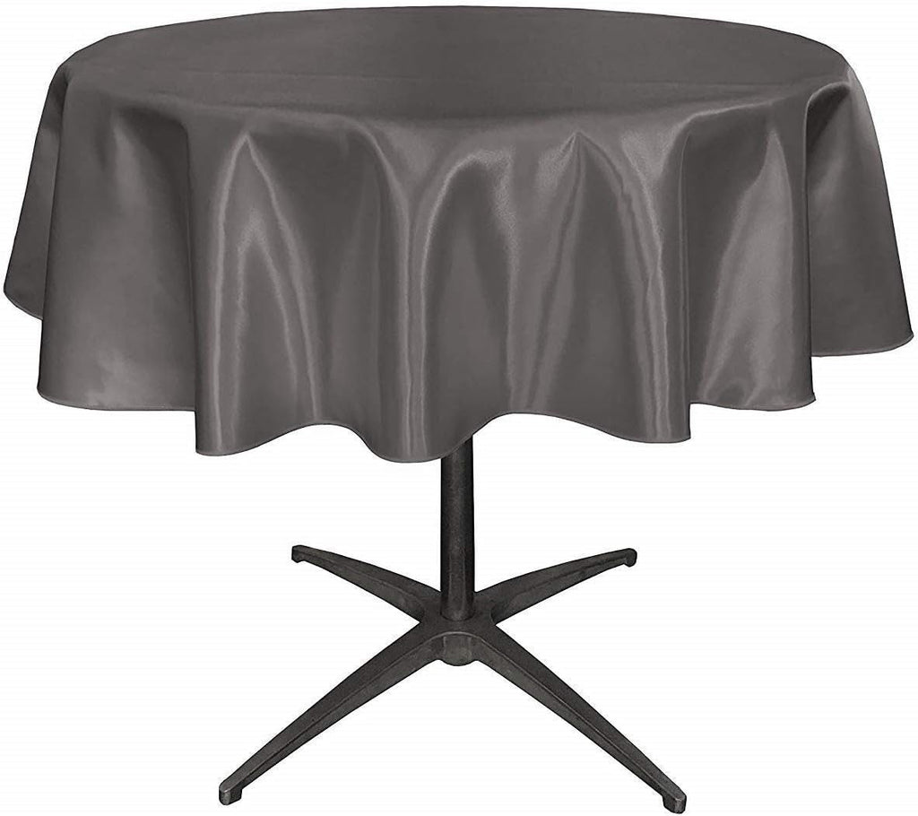CHARCOAL - Bridal Satin Table Overlay, for Small Coffee Table -  Table Cover Fabric Table Cloth for Dinning, Kitchen, Party,Holiday