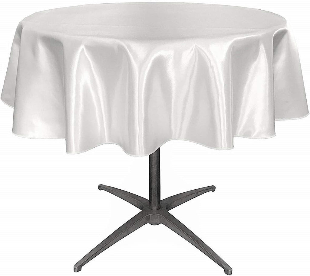 WHITE - Bridal Satin Table Overlay, for Small Coffee Table -  Table Cover Fabric Table Cloth for Dinning, Kitchen, Party,Holiday