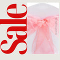 CORAL - Chair Sashes Bows for Wedding Reception Event Banquets Chair Decoration, Dinning Chair Cover Sash Ribbon Tie Back Party Supplies