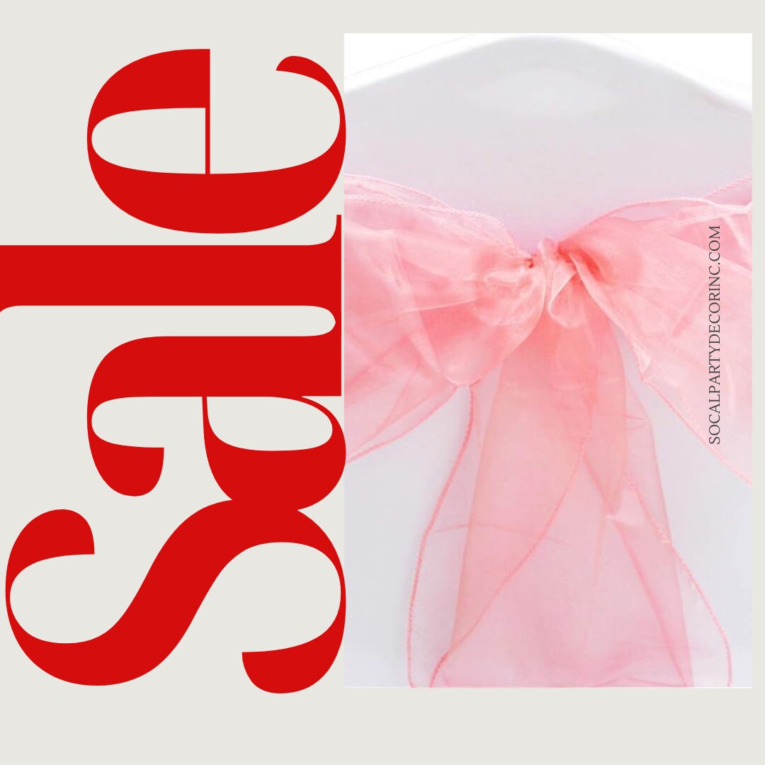 CORAL - Chair Sashes Bows for Wedding Reception Event Banquets Chair Decoration, Dinning Chair Cover Sash Ribbon Tie Back Party Supplies