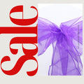 PURPLE - Chair Sashes Bows for Wedding Reception Event Banquets Chair Decoration, Dinning Chair Cover Sash Ribbon Tie Back Party Supplies