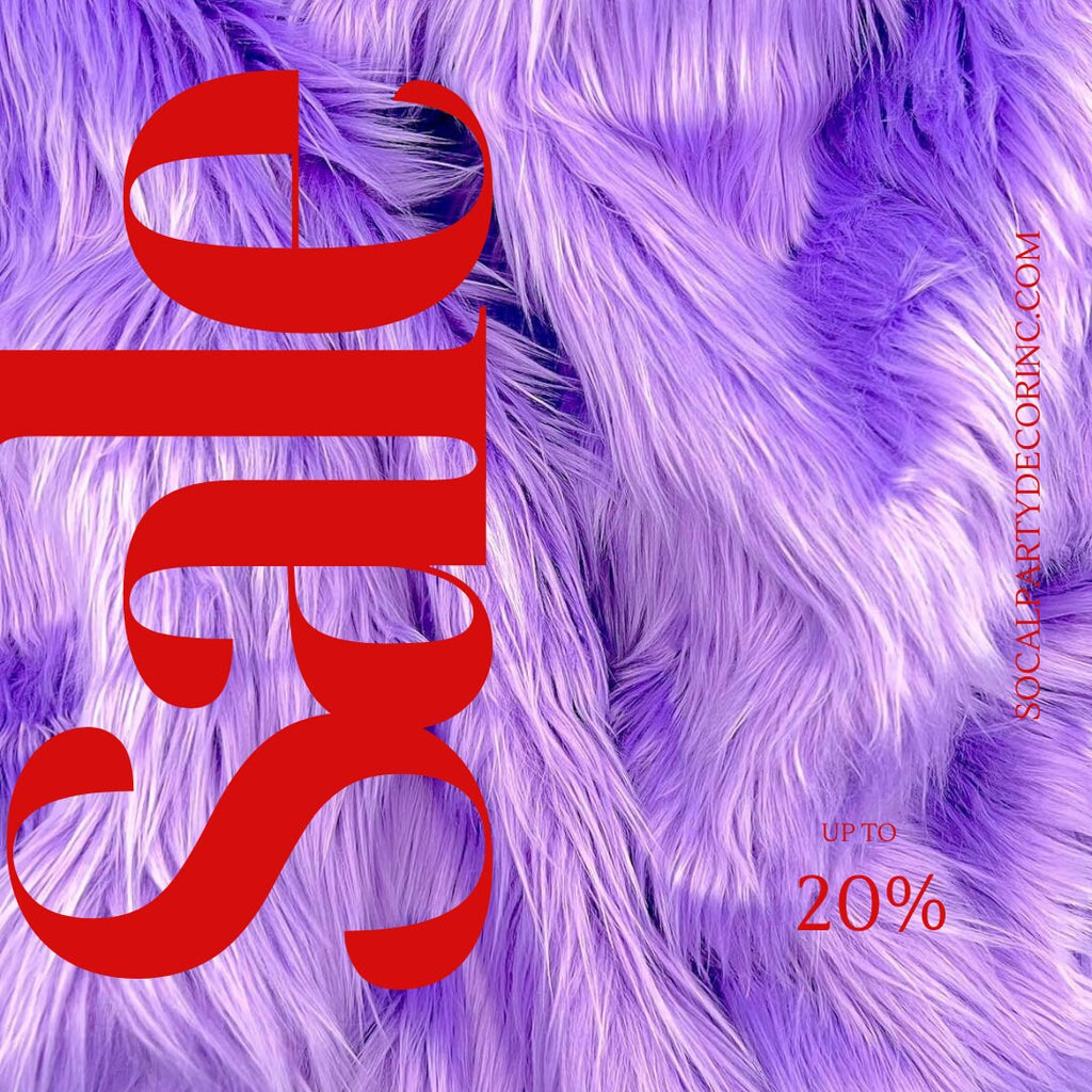 LAVENDER - Shaggy Long Pile Faux Fur Fabric By The Yard | Faux Fur | High Quality Ultra Soft Fur Fabric By Yard.