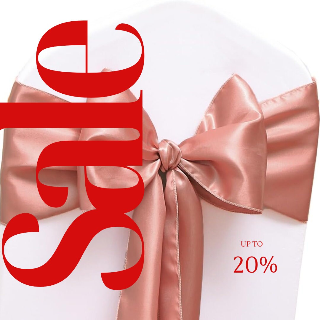 DUSTYROSE - SATIN Chair Sashes Bows for Wedding Reception Event Banquets Chair Decoration, Dinning Chair Cover Sash Ribbon Tie Back Supplies