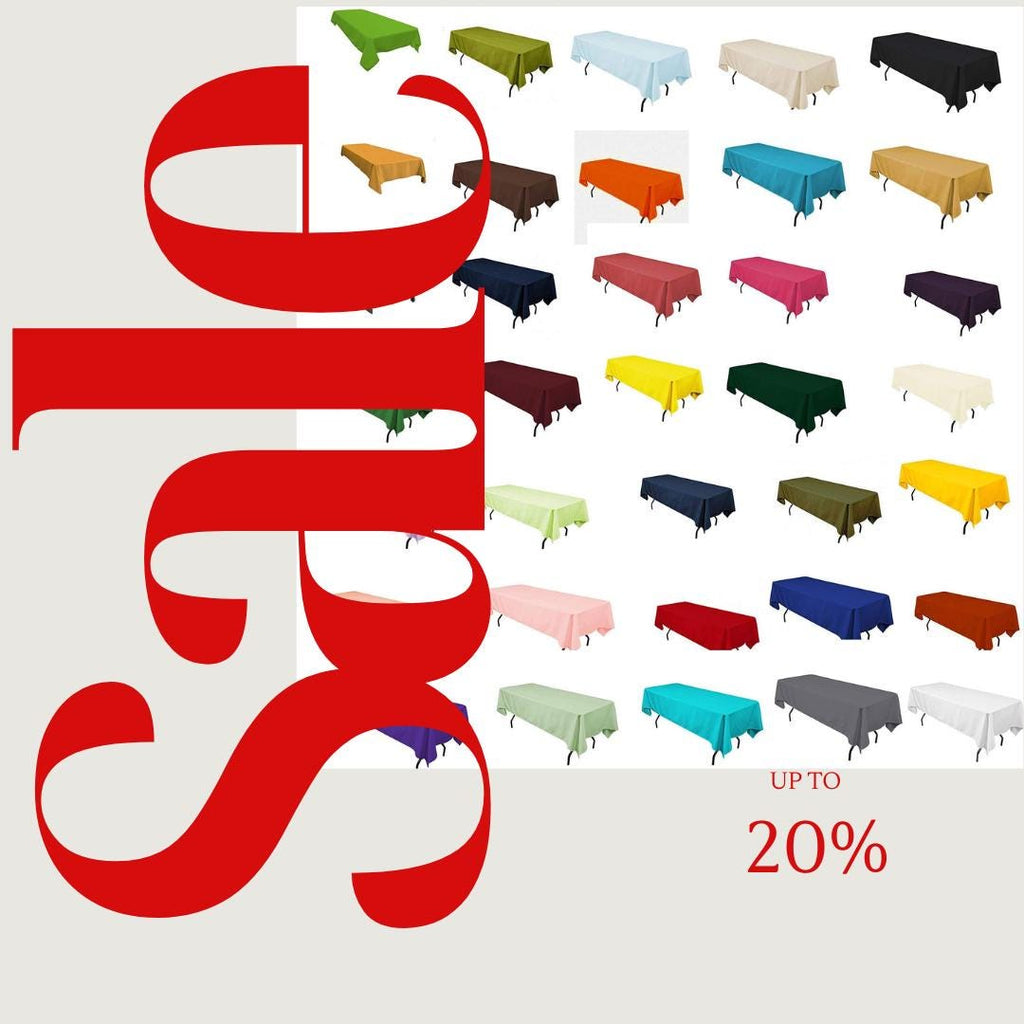 60" X 144" Polyester Poplin Washable Rectangular Tablecloth, Table Cover Fabric Table Cloth for Dinning, Kitchen,Party. Choose Color Below