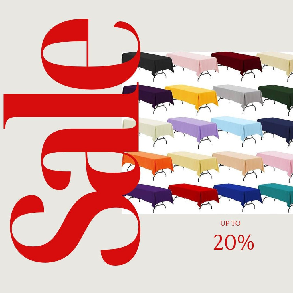 60" X 144" Polyester Poplin Washable Rectangular Tablecloth, Table Cover Fabric Table Cloth for Dinning, Kitchen,Party. Choose Color Below