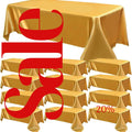 GOLD - 12 PACK - Tablecloth Satin Tablecloth Wedding Rectangle Tablecloth Smooth Fabric Overlay Cover for Wedding Banquet Party Events