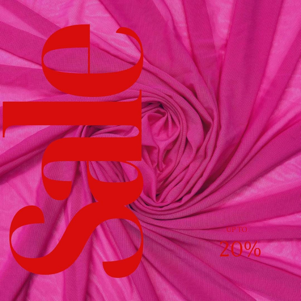 Power Mesh Fabric  - HOT PINK - Nylon Lycra Spandex 4 Way Stretch Fabric 58"/60" By Yard.
