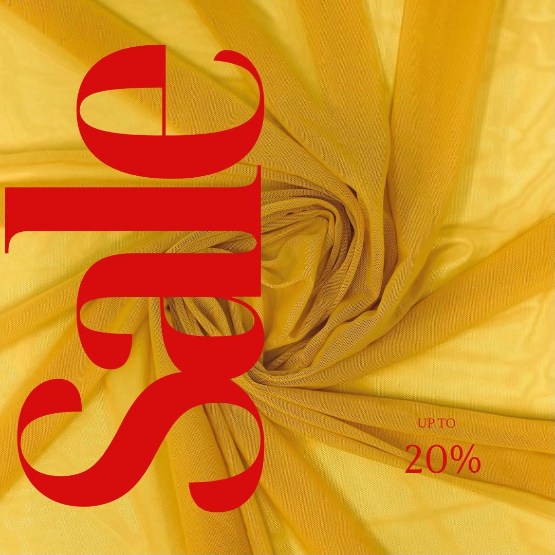 Power Mesh Fabric  - YELLOW - Nylon Lycra Spandex 4 Way Stretch Fabric 58"/60" By Yard.