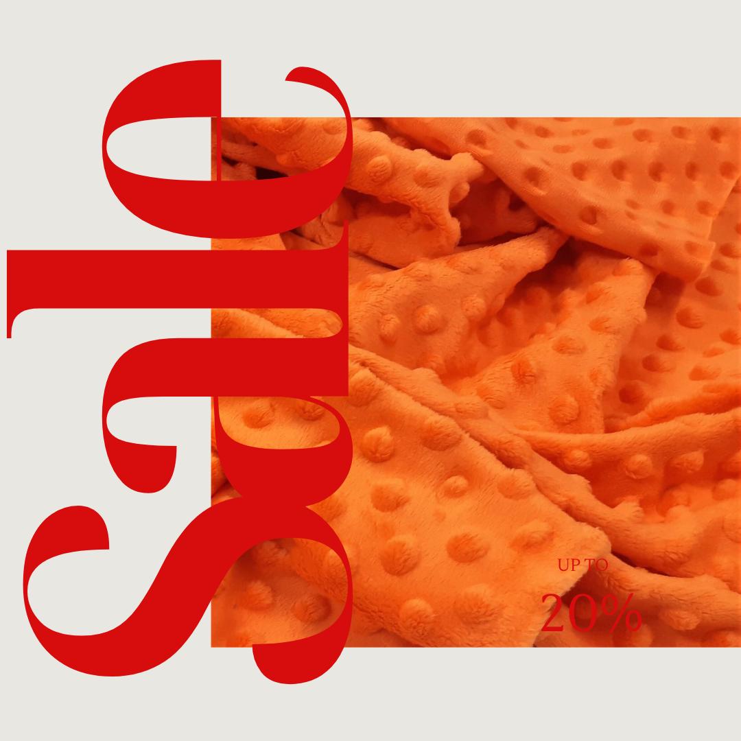 ORANGE - Polka Dot Snuggle Minky Soft Fabric Decorative Crafts Dress Fabric Sold By Yard.  60” Wide | Ultra Soft Fabric.