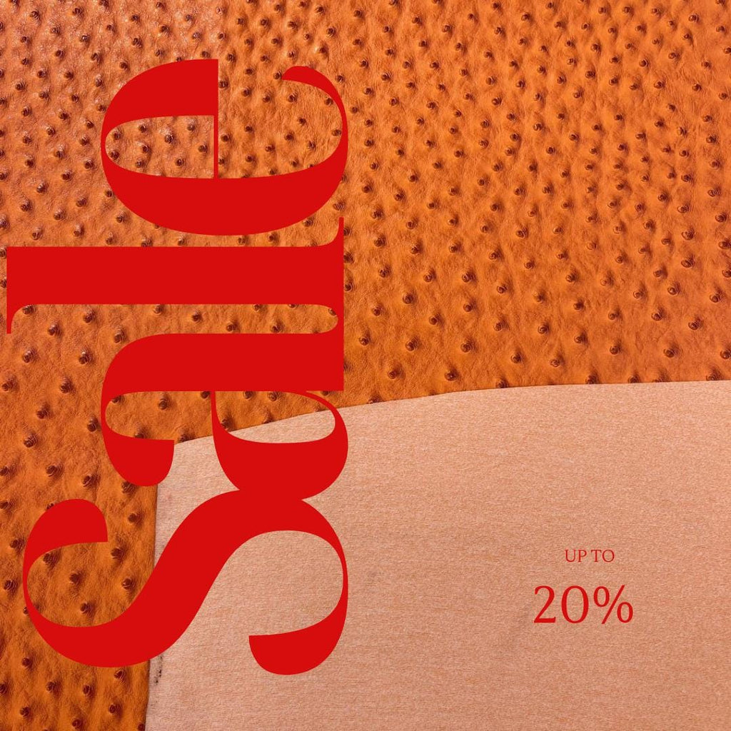 Ostrich Fake Leather Upholstery-  ORANGE - 3-D Ostrich Skin Texture Faux Leather - Vinyl Fabric Sold By Yard.
