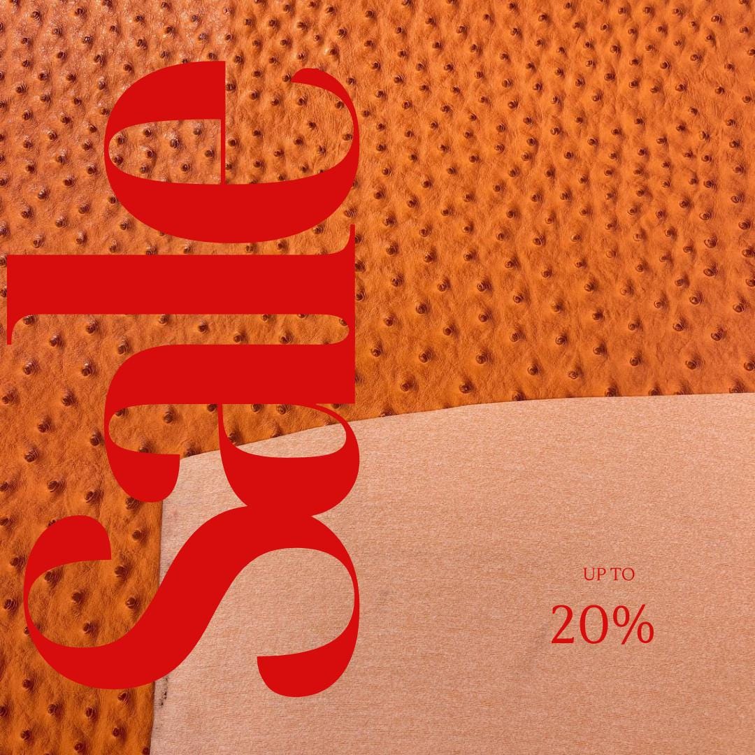 Ostrich Fake Leather Upholstery-  ORANGE - 3-D Ostrich Skin Texture Faux Leather - Vinyl Fabric Sold By Yard.