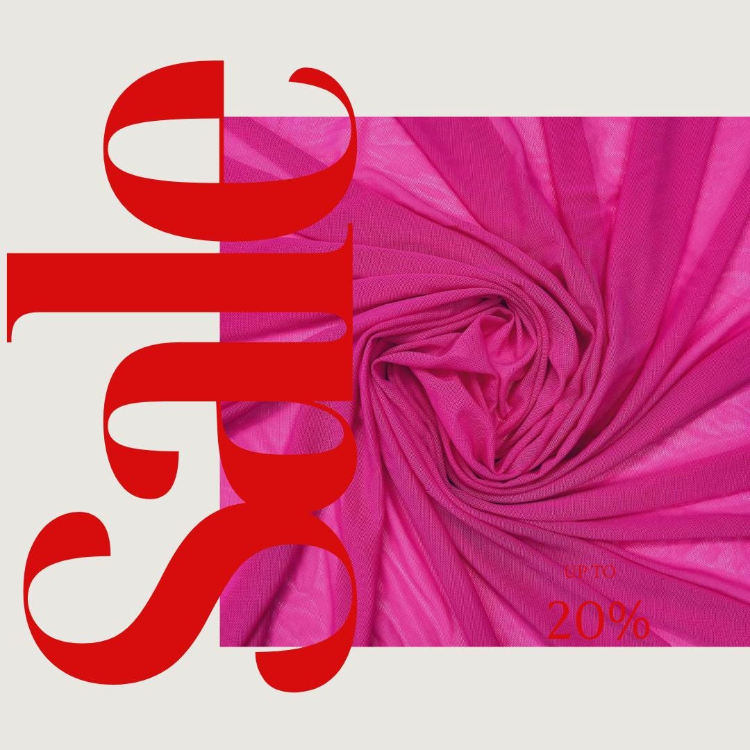 Power Mesh Fabric  - HOT PINK - Nylon Lycra Spandex 4 Way Stretch Fabric 58"/60" By Yard.