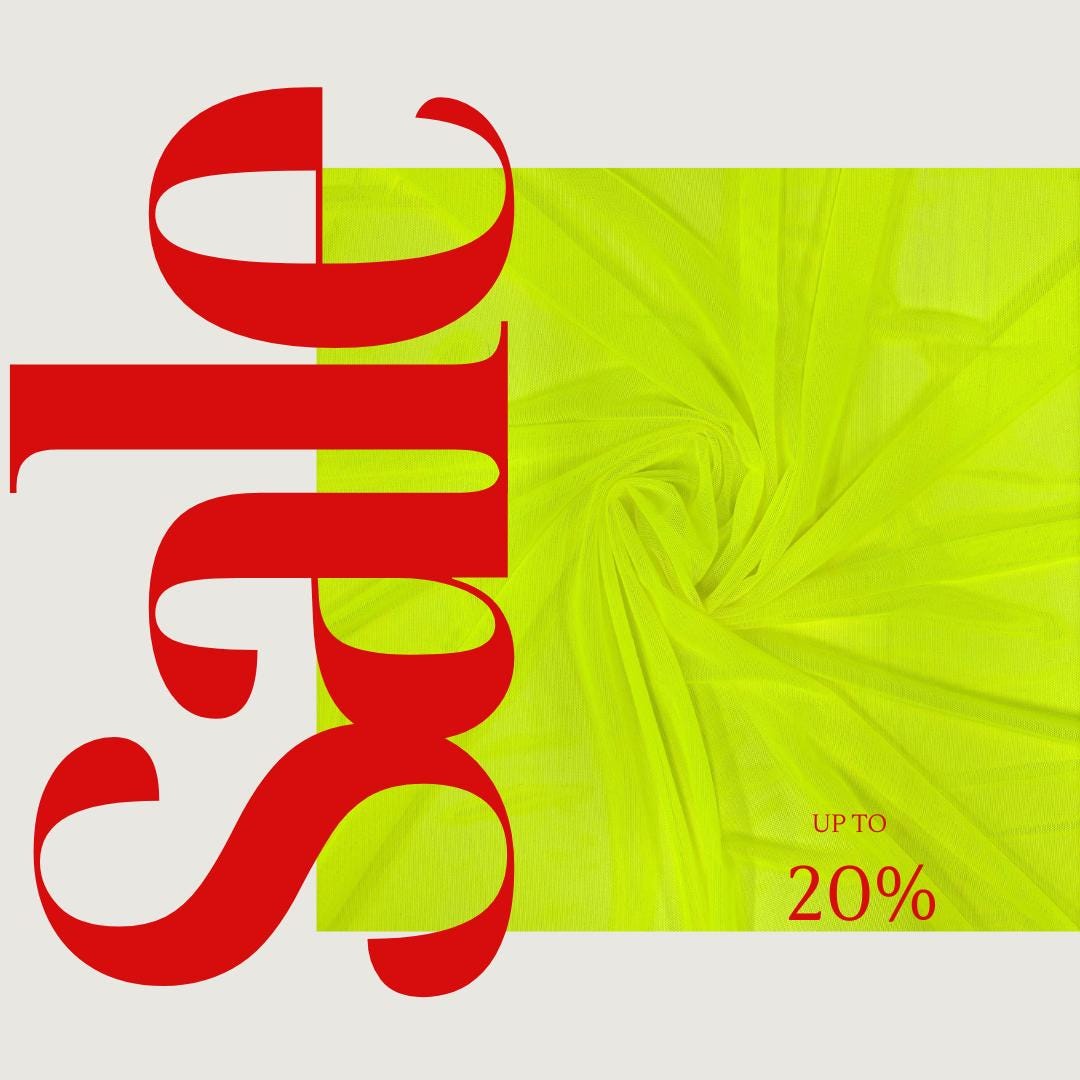 Power Mesh Fabric  - NEON YELLOW - Nylon Lycra Spandex 4 Way Stretch Fabric 58"/60" By Yard.