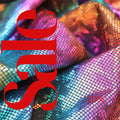 Rainbow Metallic Shattered Glass Spandex - 4 Way Stretch Fabric By The Yard - 60" Wide Spandex Fabric - Thick and Heavy Spandex Fabric