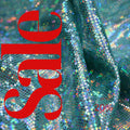 Silver/Aqua Shattered Glass Spandex- 4-Way Stretch Fabric By The Yard - 60" Wide Spandex Fabric - Thick and Heavy Spandex Fabric