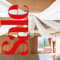 WHITE - 6 Panels Ceiling Drapes for Wedding 5ftx33ft Sheer Drapery Chiffon Fabric Arch Draping for Party Ceremony Birthday Baby Shower
