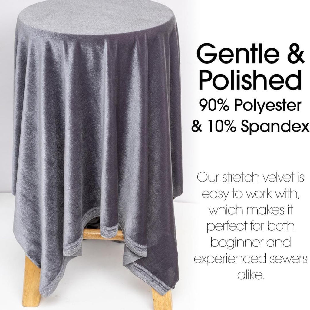 Velvet Tablecloth - CHARCOAL -  Luxurious Elegant Table Cover in Beautiful for Weddings, Parties, Baby Showers and Events. Choose Size Below