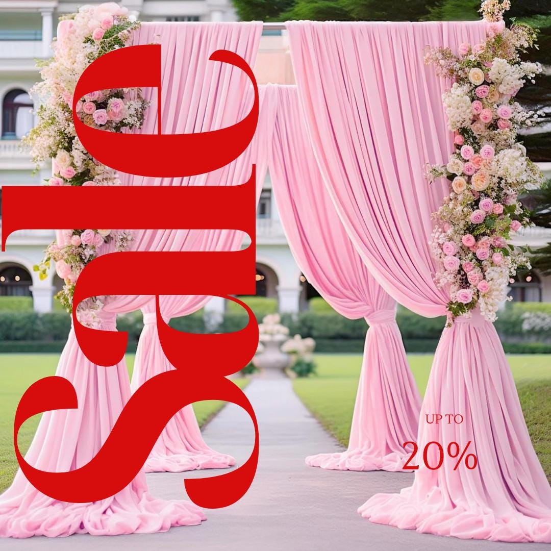 PINK - Wrinkle Free Backdrop Curtains for Parties  - 10 Panels 5x10ft Silky Interlock Backdrop for Weddings Birthday Party CurtainS