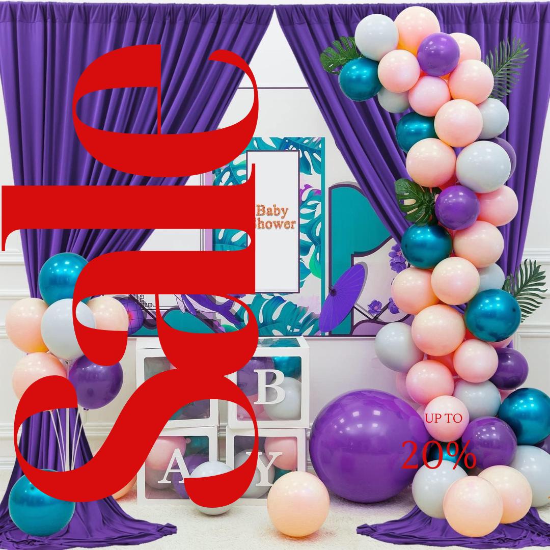 PURPLE - Wrinkle Free Backdrop Curtains for Parties  - 10 Panels 5x10ft Silky Interlock Backdrop for Weddings Birthday Party Curtains