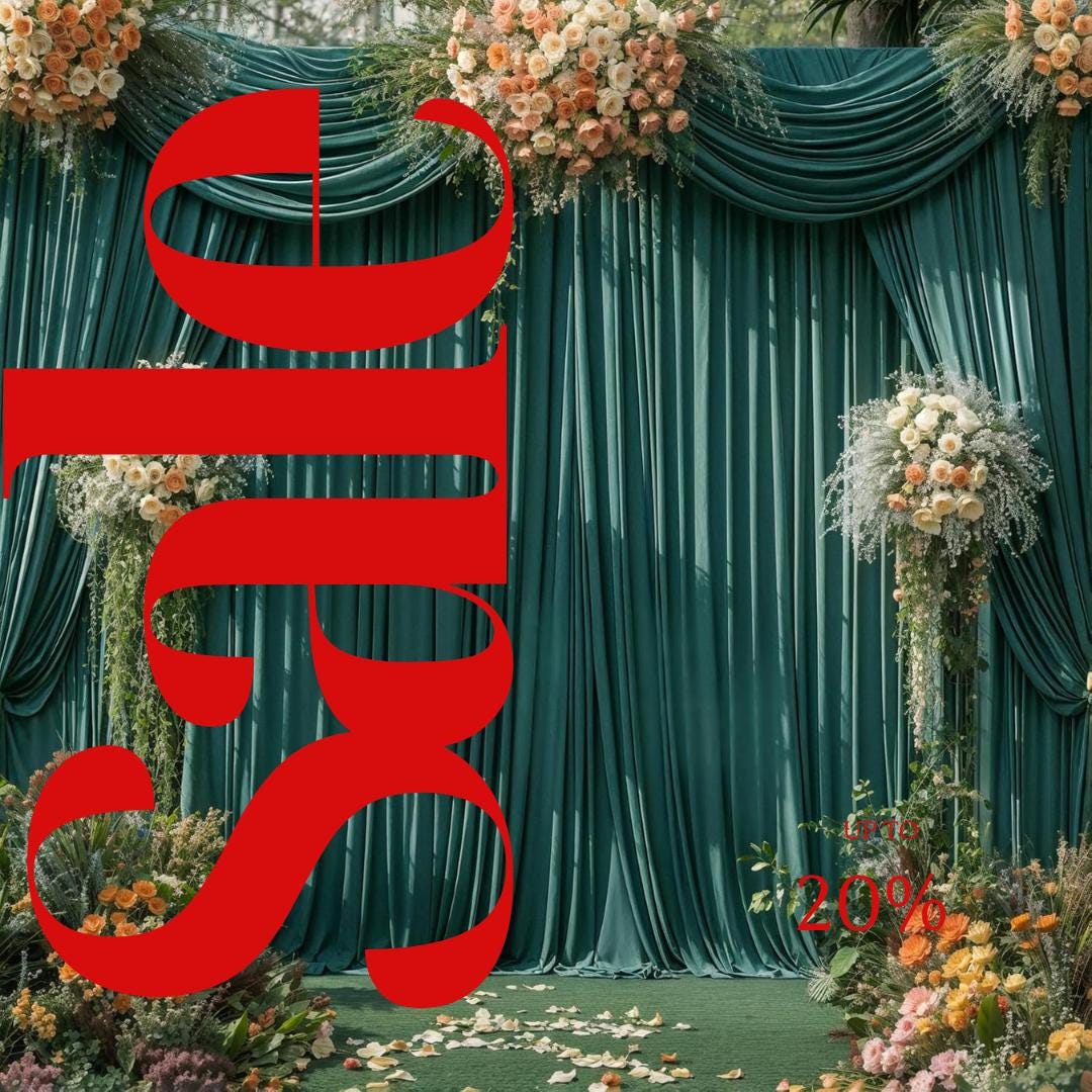 HUNTER - Wrinkle Free Backdrop Curtains for Parties  - 10 Panels 5x10ft Silky Interlock Backdrop for Weddings Birthday Party Curtains