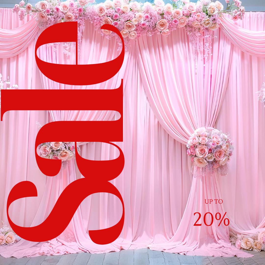 PINK - Wrinkle Free Backdrop Curtains for Parties  - 10 Panels 5x10ft Silky Interlock Backdrop for Weddings Birthday Party CurtainS