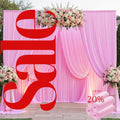 PINK - Wrinkle Free Backdrop Curtains for Parties  - 4 Panels 5x15ft Silky Interlock Backdrop for Weddings Birthday Party Curtains