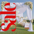 WHITE - 5' x 40 Ft Ceiling Drapes for Wedding Parties, Wrinkle Free Interlock Canopy Tent Draping Ceiling Curtains Arch Drapery for Events