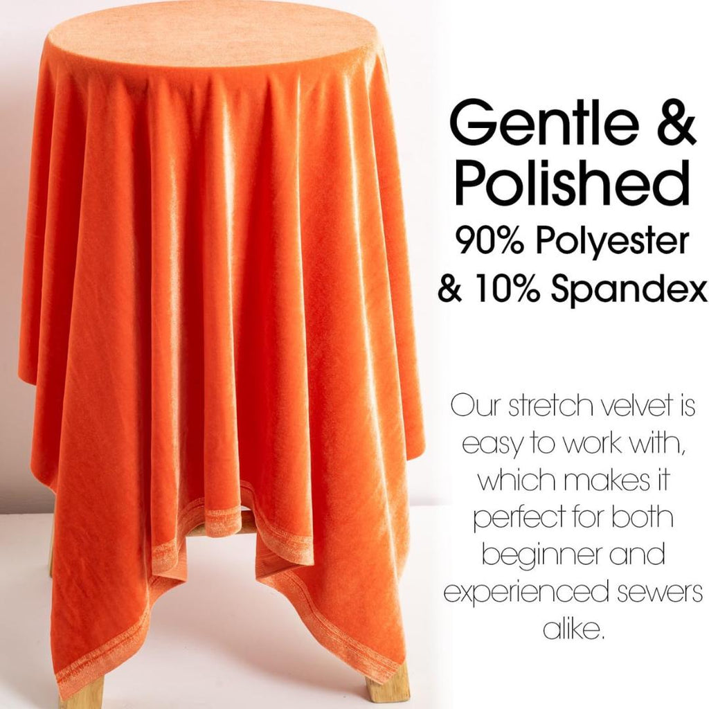 Velvet Tablecloth - ORANGE -  Luxurious Elegant Table Cover in Beautiful for Weddings, Parties, Baby Showers and Events. Choose Size Below