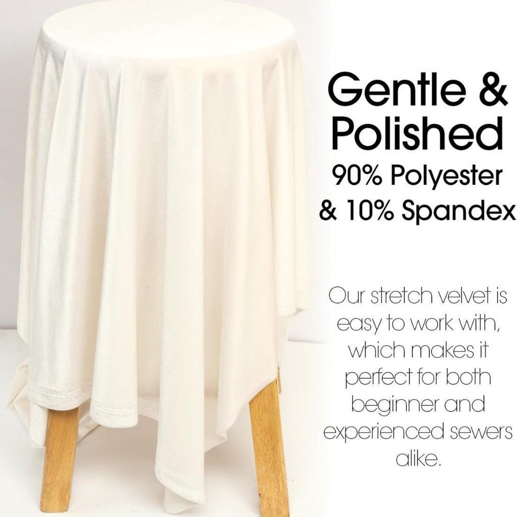 Velvet Tablecloth - IVORY -  Luxurious Elegant Table Cover in Beautiful for Weddings, Parties, Baby Showers and Events. Choose Size Below