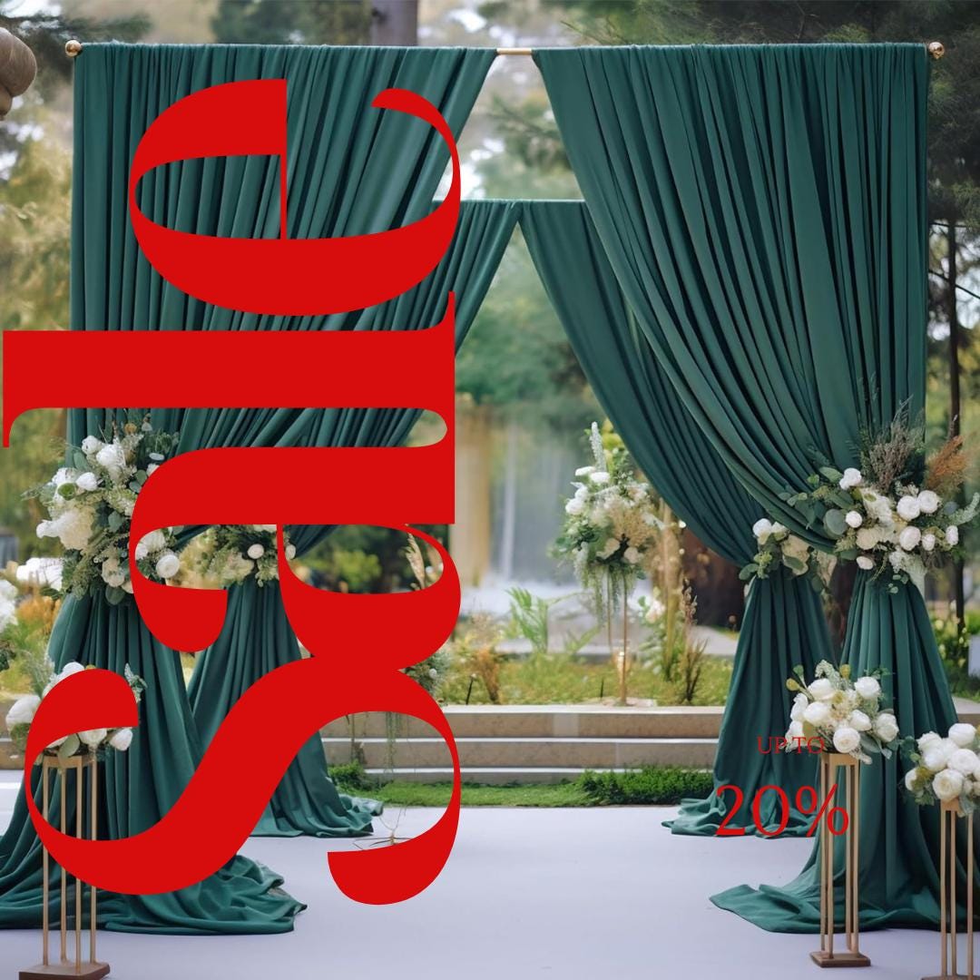 HUNTER - Wrinkle Free Backdrop Curtains for Parties  - 10 Panels 5x10ft Silky Interlock Backdrop for Weddings Birthday Party Curtains